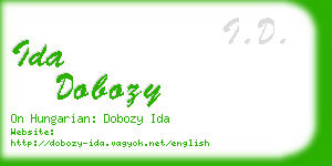 ida dobozy business card